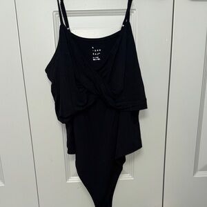 a new day Black Twist-Front Tank Bodysuit